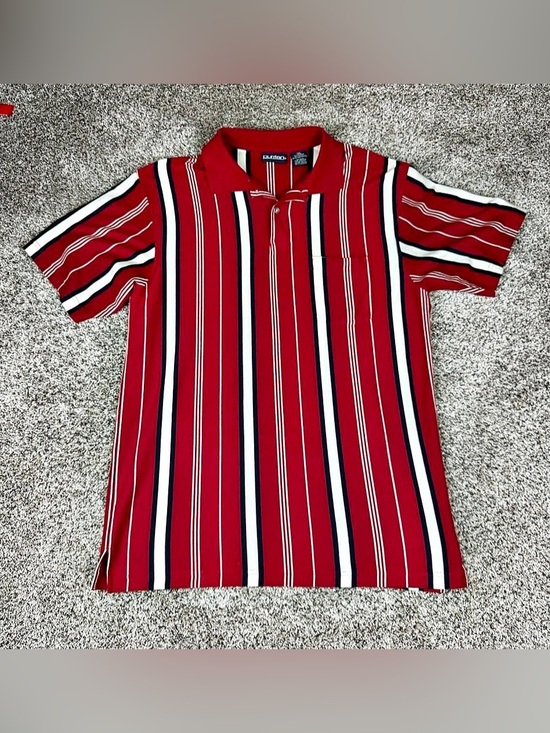 Puritan Other - Vintage Sz Large Men’s Puritan Vertical Striped Polo Shirt Red White Blue